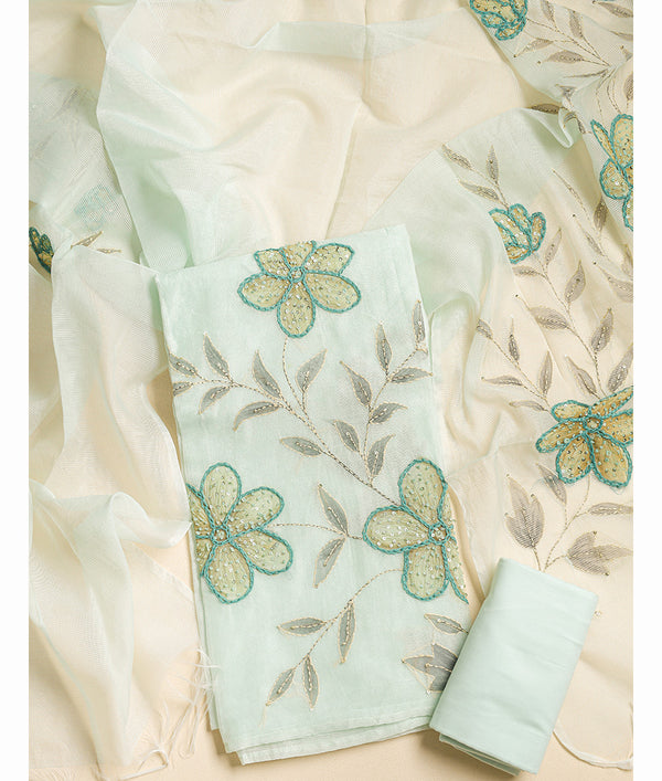 PURE MALAI CHANDERI SUIT SET