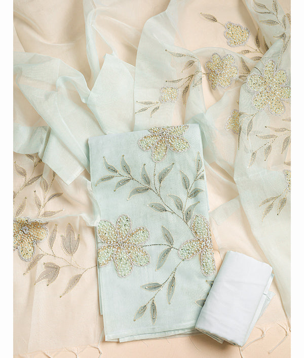 PURE MALAI CHANDERI SUIT SET