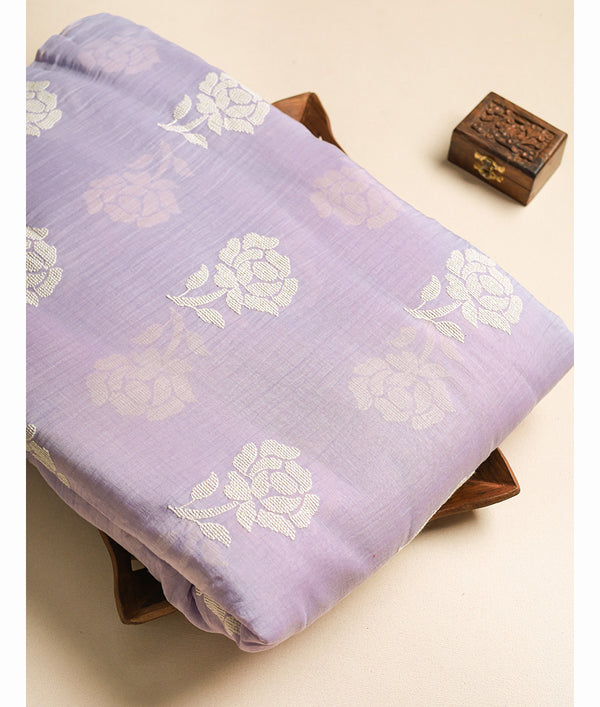 MALAI CHANDERI EMBROIDERED FABRIC