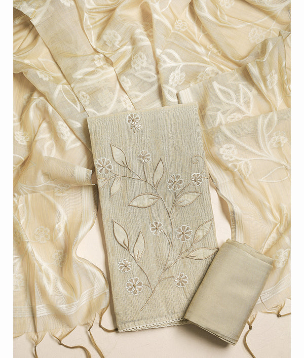 CHANDERI APPLIQUE WORK SUIT SET