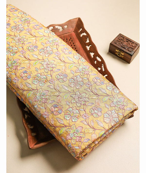 EMBROIDERED SILK FABRIC