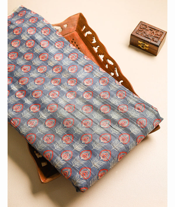 SEMI TUSSAR PRINTED FABRIC