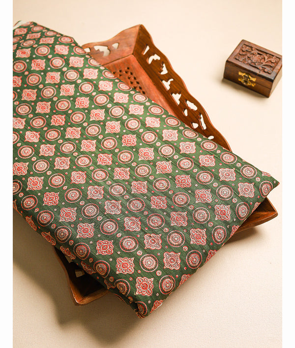 SEMI TUSSAR PRINTED FABRIC