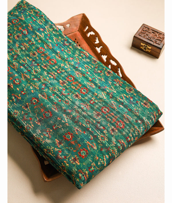 SEMI TUSSAR PRINTED FABRIC