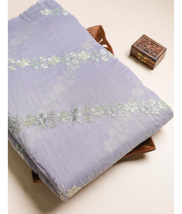 MALAI CHANDERI EMBROIDERED FABRIC
