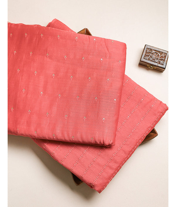 MALAI CHANDERI EMBROIDERED FABRIC