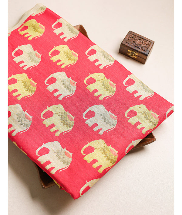 SEMI TUSSAR PRINTED FABRIC