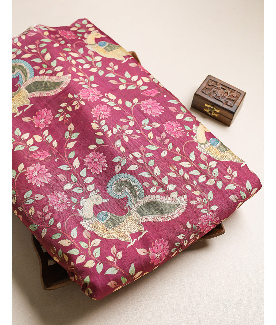 SEMI TUSSAR PRINTED FABRIC