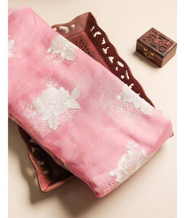 PURE ORGANZA APPLIQUE WORK FABRIC