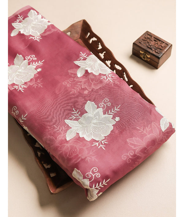 PURE ORGANZA APPLIQUE WORK FABRIC