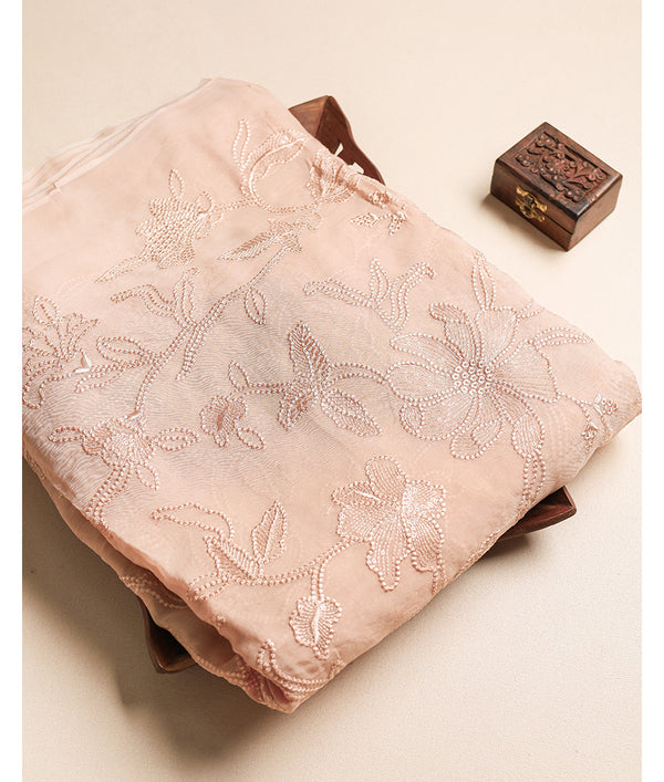 ORGANZA SILK EMBROIDERED FABRIC