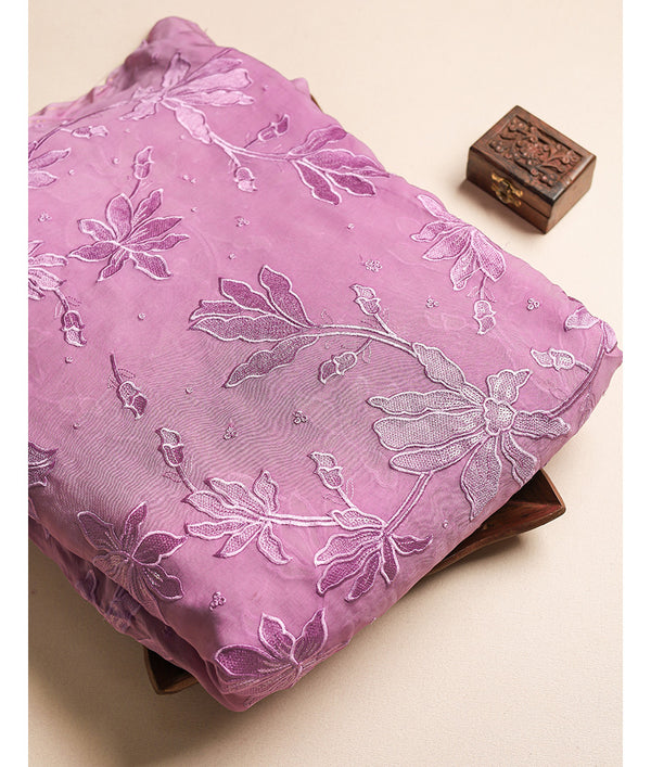 ORGANZA SILK EMBROIDERED FABRIC