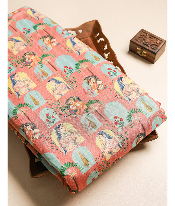 SEMI TUSSAR PRINTED FABRIC