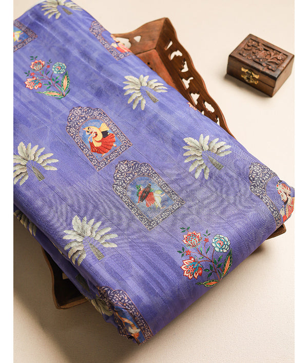 SEMI TUSSAR PRINTED FABRIC