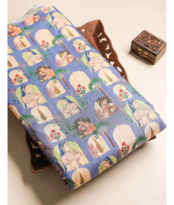 SEMI TUSSAR PRINTED FABRIC