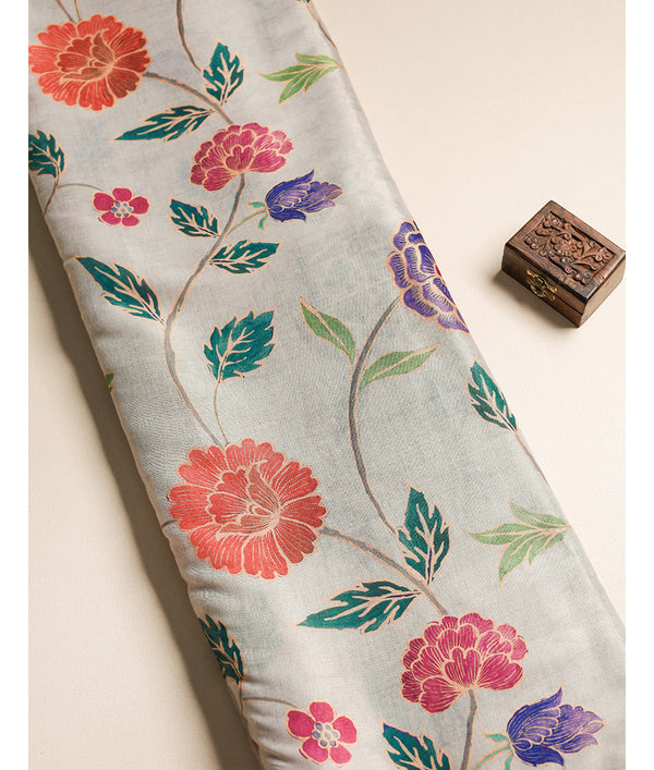 TISSUE SILK PRINTED FABRIC