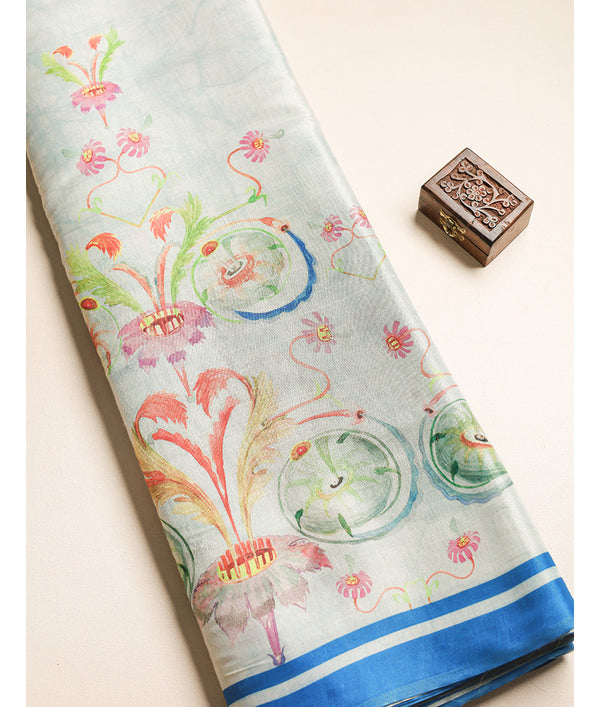 TISSUE SILK PRINTED FABRIC