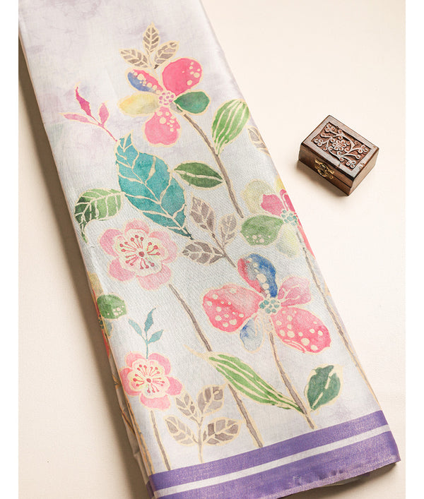 TISSUE SILK PRINTED FABRIC