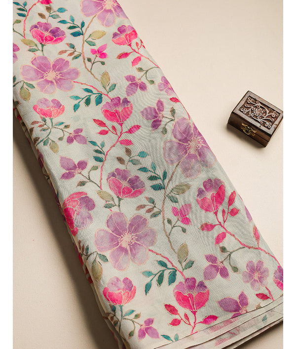 TISSUE SILK PRINTED FABRIC