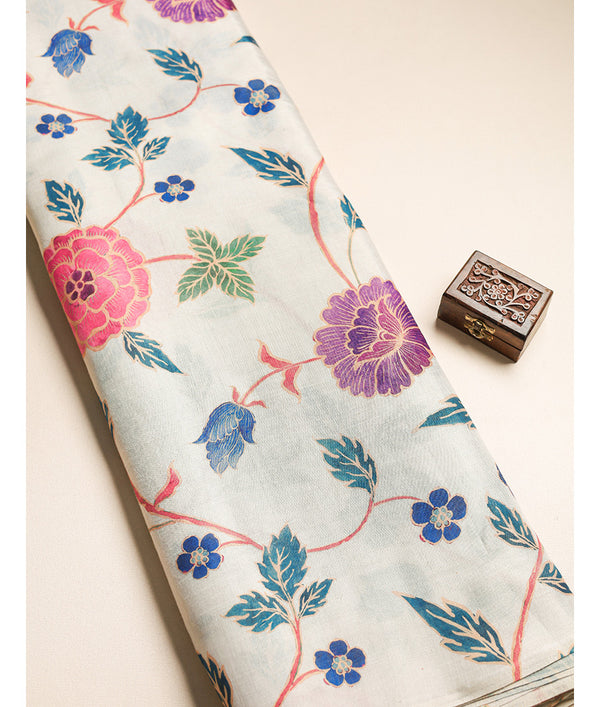 TISSUE SILK PRINTED FABRIC