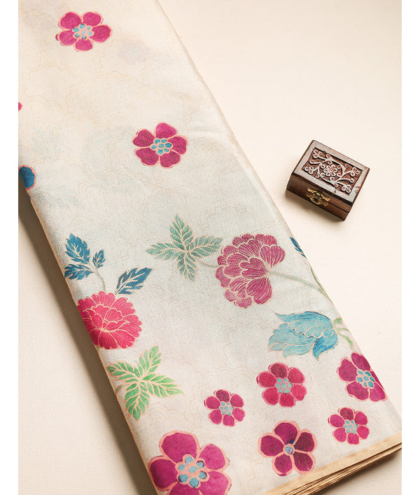 TISSUE SILK PRINTED FABRIC