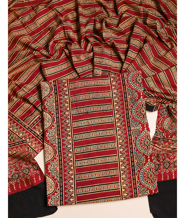 COTTON AJRAKH SUIT SET