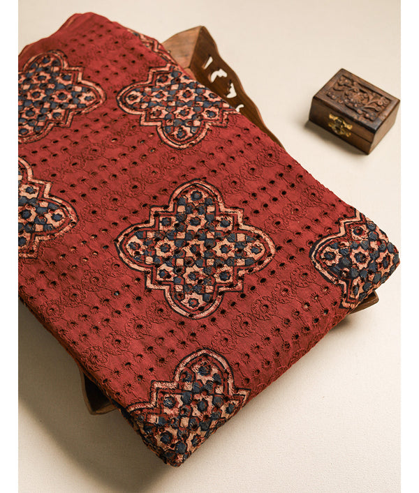 Pure Cotton Ajrakh hakoba fabric