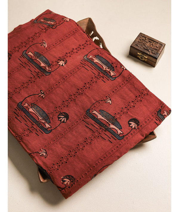 Pure Cotton Ajrakh hakoba fabric