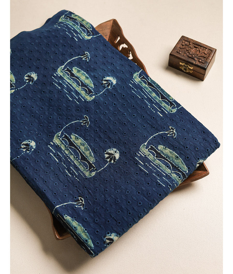 Pure Cotton Ajrakh hakoba fabric