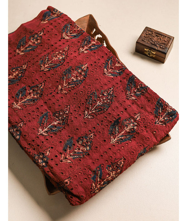 Pure Cotton Ajrakh hakoba fabric