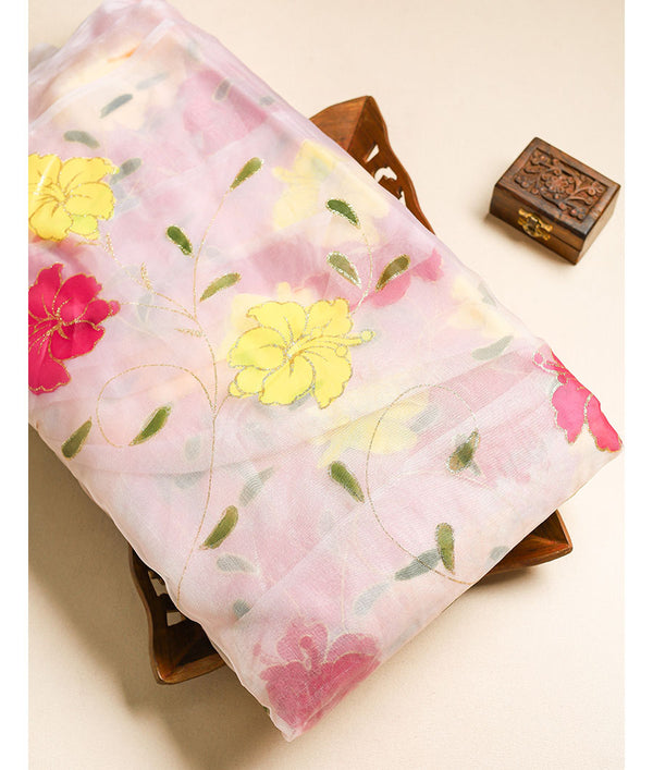 ORGANZA HAND PAINTED FABRIC