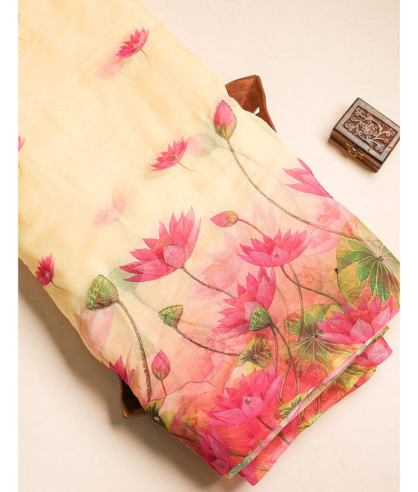 ORGANZA WITH WORK FABRIC