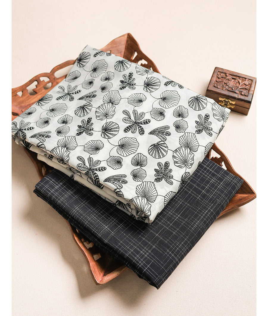 CHANDERI EMBROIDERED MIX AND MATCH