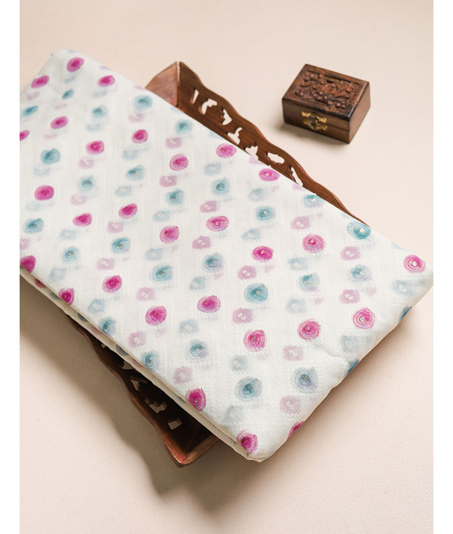 CHANDERI SILK BRUSH PAINT FABRIC