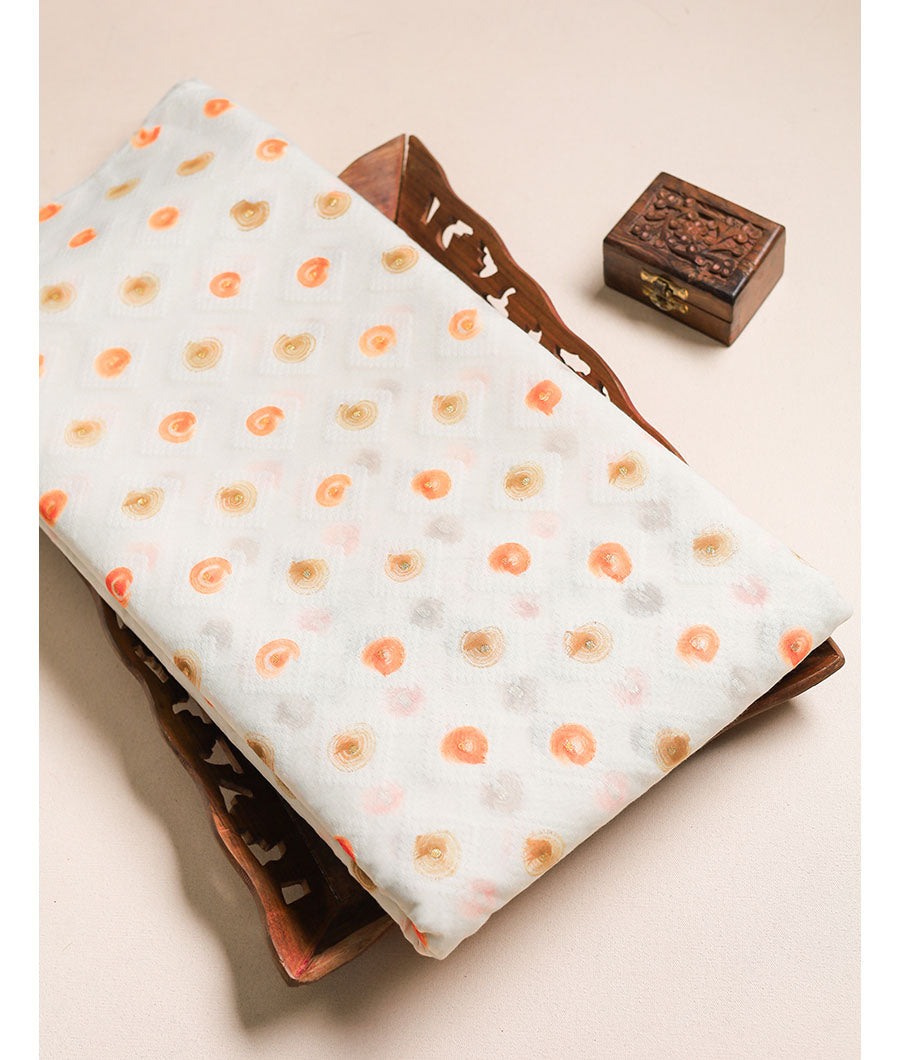 CHANDERI SILK BRUSH PAINT FABRIC