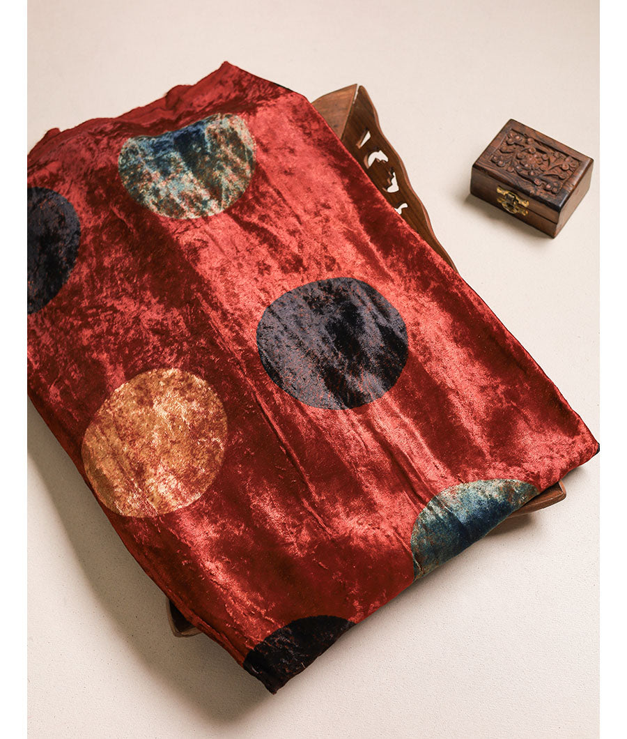 VELVET AJRAKH HAND BLOCK FABRIC