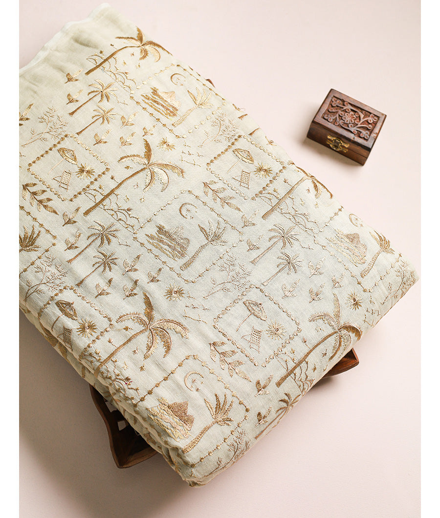 LINEN EMBROIDERED FABRIC