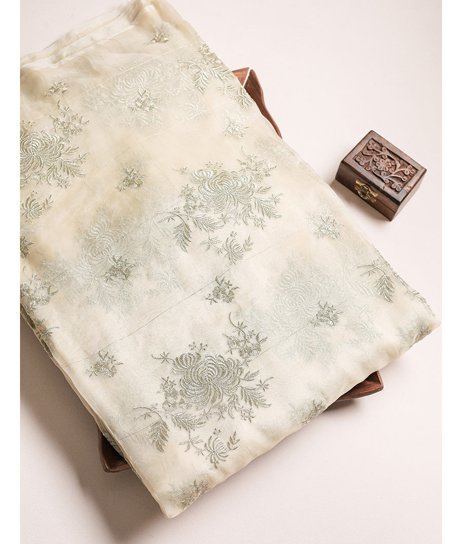 PURE ORGANZA EMBROIDERED FABRIC