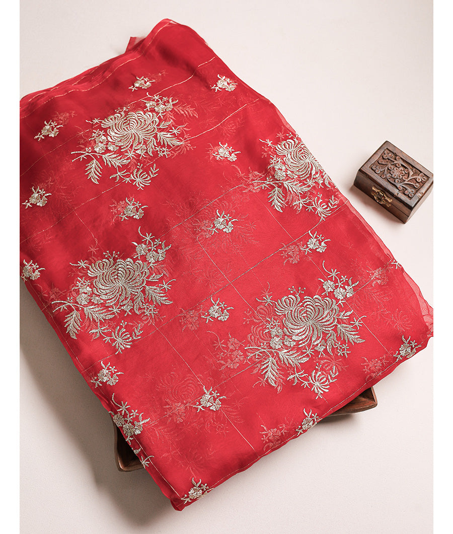 PURE ORGANZA EMBROIDERED FABRIC