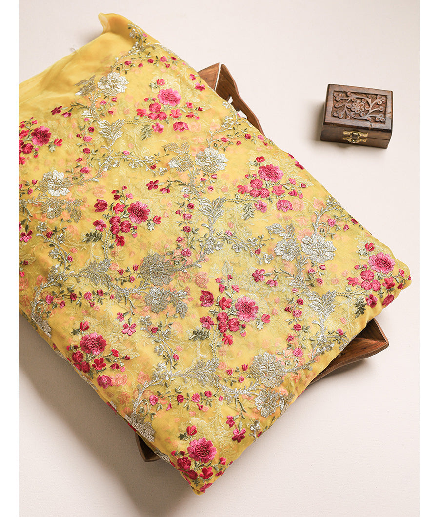 PURE ORGANZA EMBROIDERED FABRIC