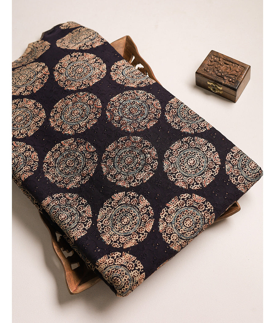 Pure Cotton Ajrakh hakoba fabric