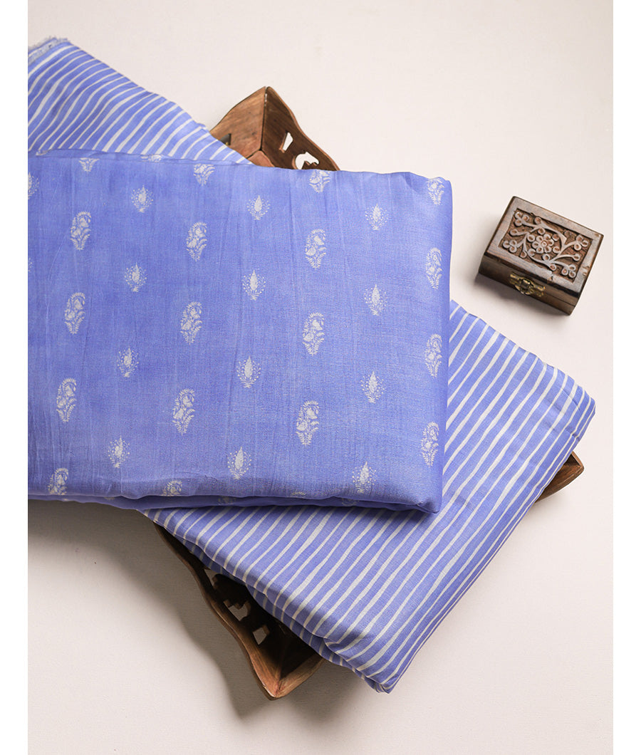 MUL CHANDERI PRINTED FABRIC