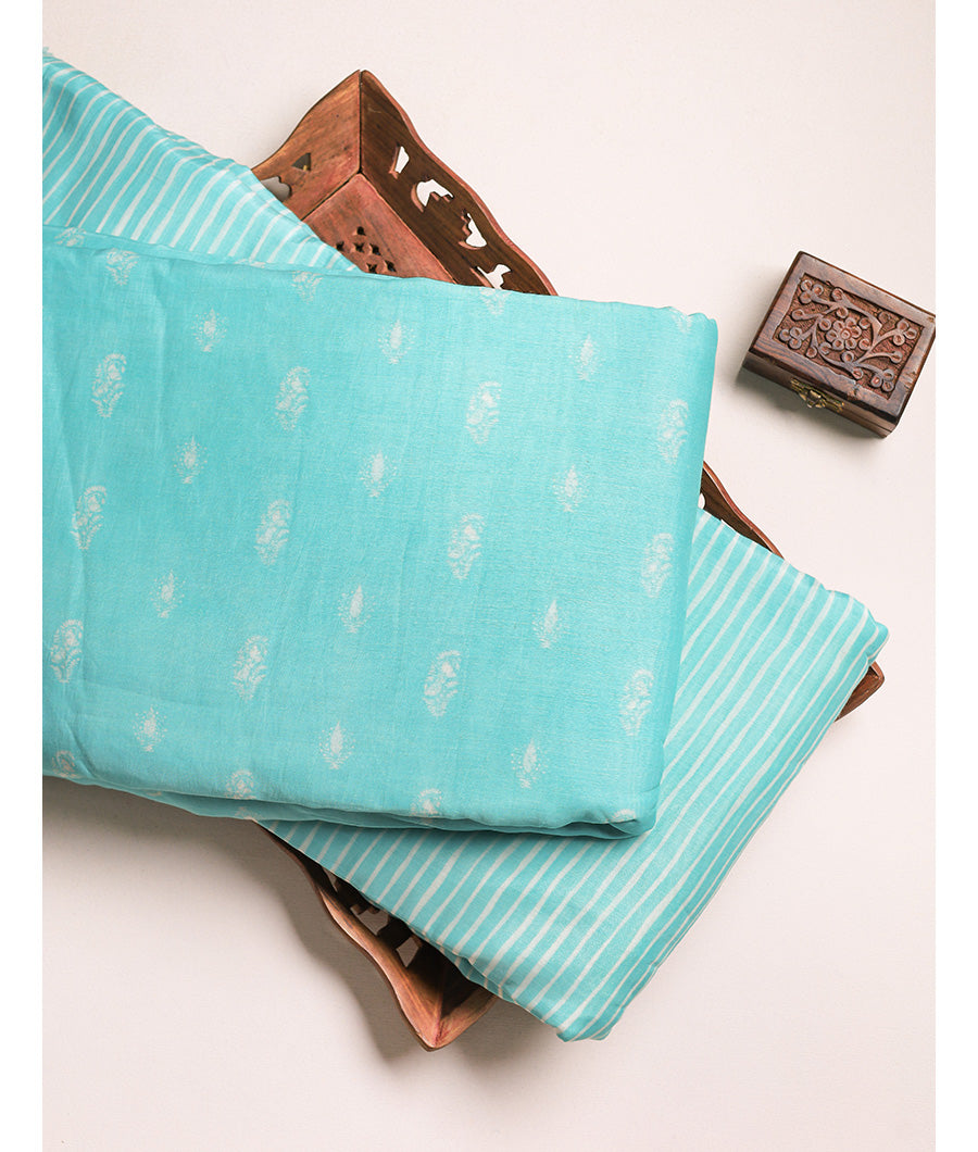 MUL CHANDERI PRINTED FABRIC