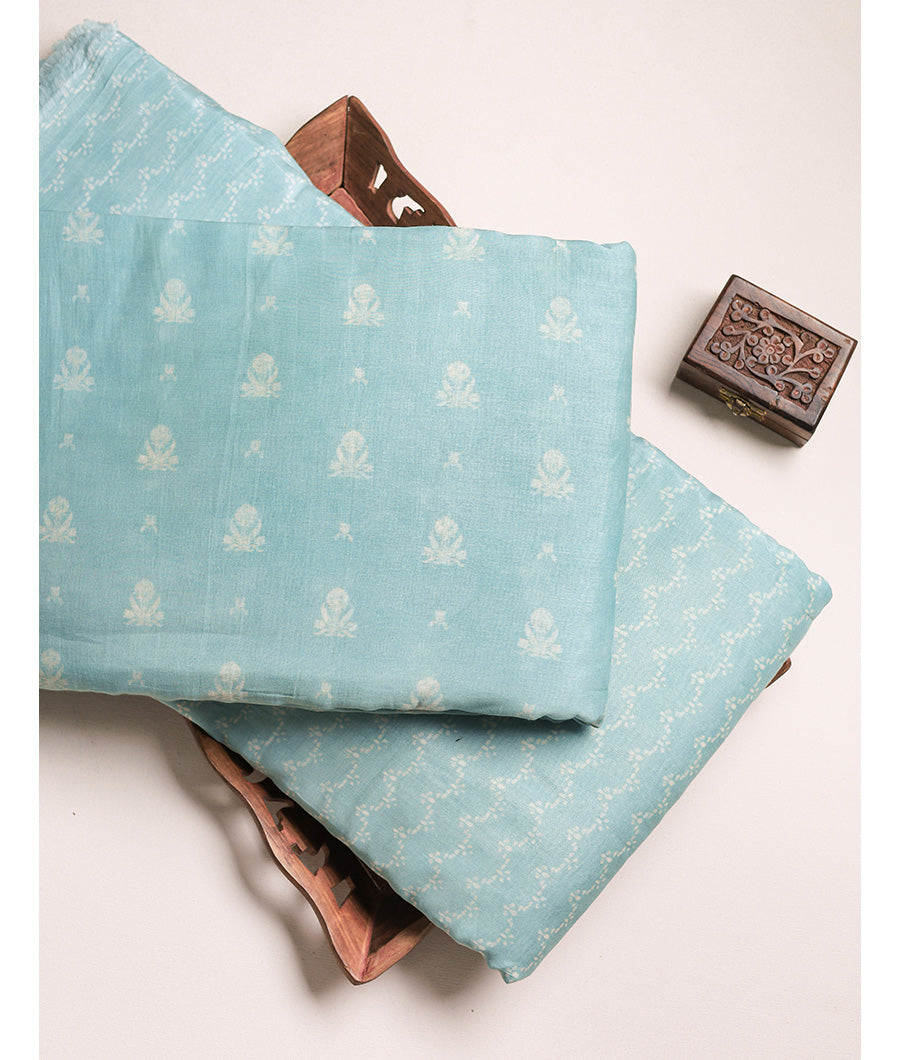 MUL CHANDERI PRINTED FABRIC