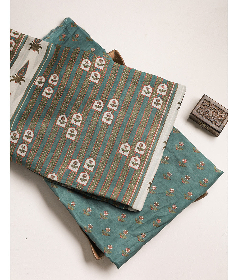 MUL CHANDERI PRINTED FABRIC