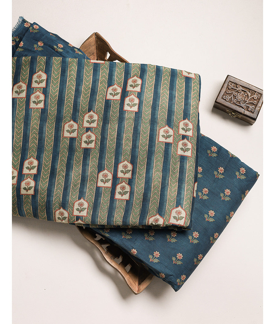 MUL CHANDERI PRINTED FABRIC