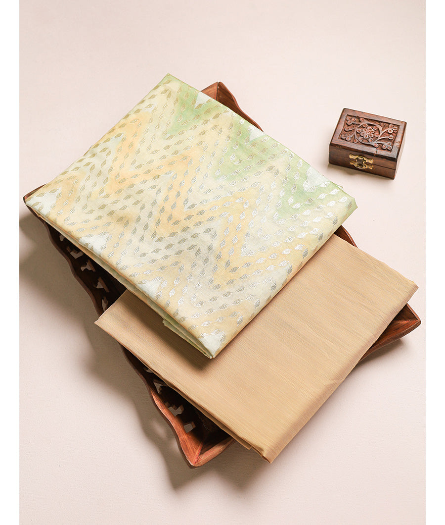 Hand Brush painted Silk with dupion mix & match