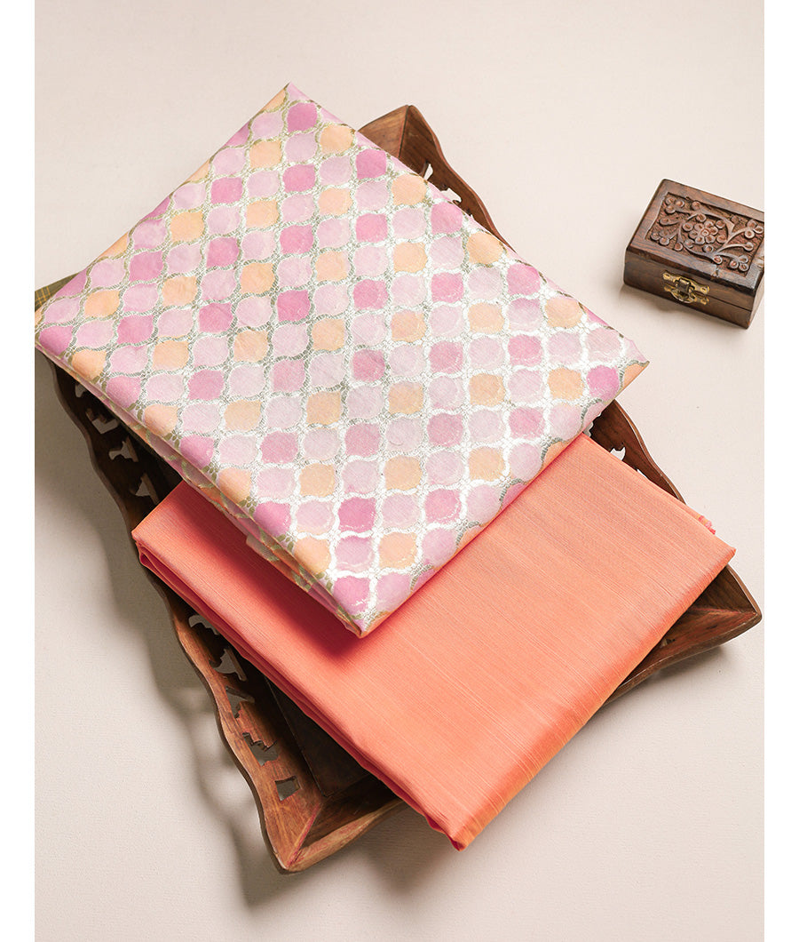 Hand Brush painted Silk with dupion mix & match