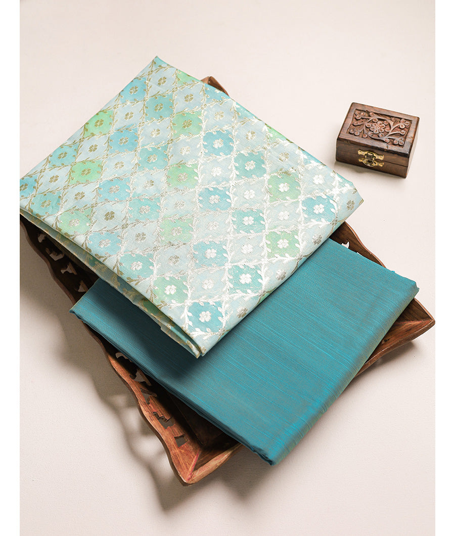 Hand Brush painted Silk with dupion mix & match