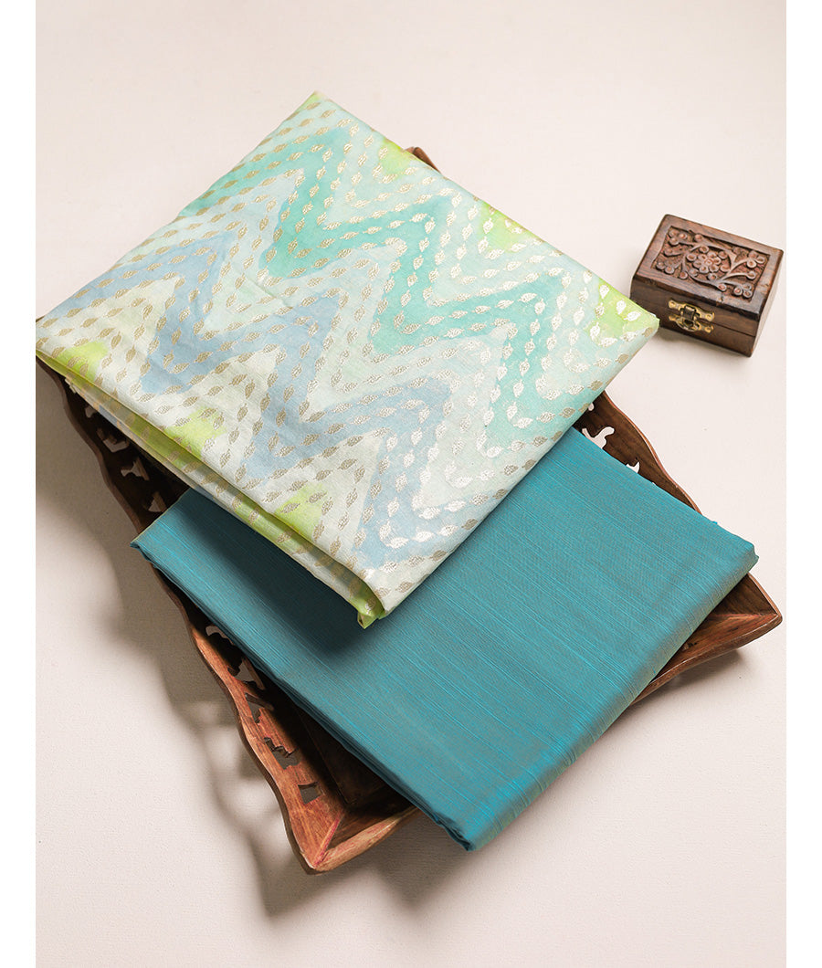 Hand Brush painted Silk with dupion mix & match